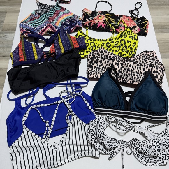 Multiples Other - Bikini Top 10 Piece Lot Cupshe Shade & Shore Target D/DD, M,S Swimsuit Halter +